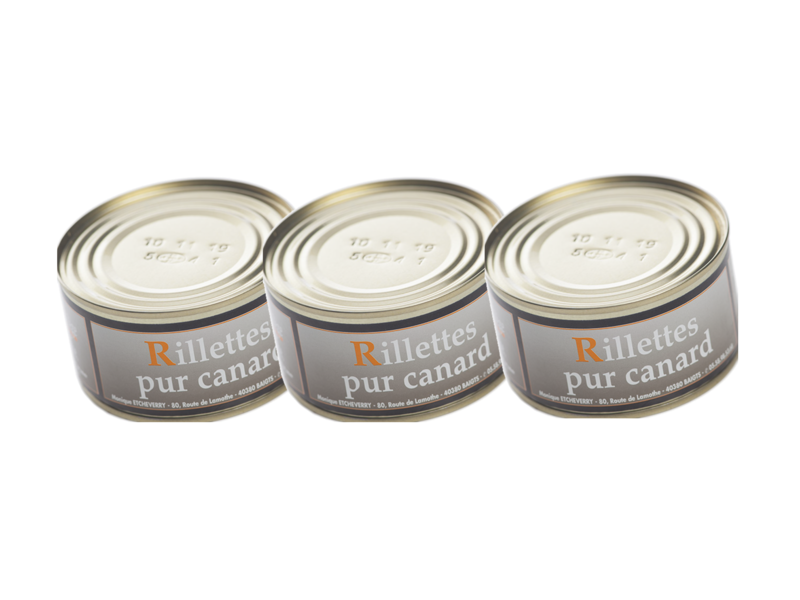 Lot de 3 Rillettes pur canard 200 g