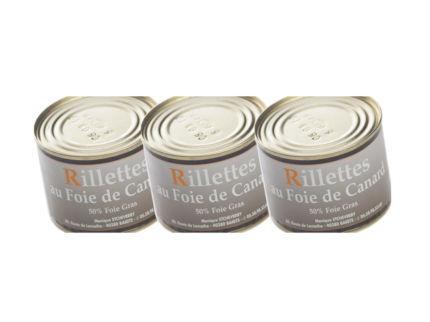 Lot de 3 Rillettes au Foie Gras de canard 190 g