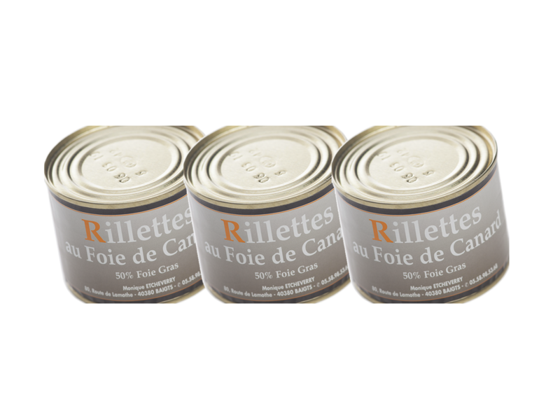 Lot de 3 Rillettes au Foie Gras de canard 190 g