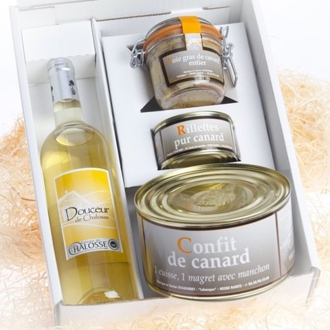 D - Coffret cadeau blanc, liseré doré