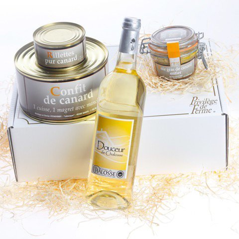 C - Coffret cadeau blanc, liseré doré