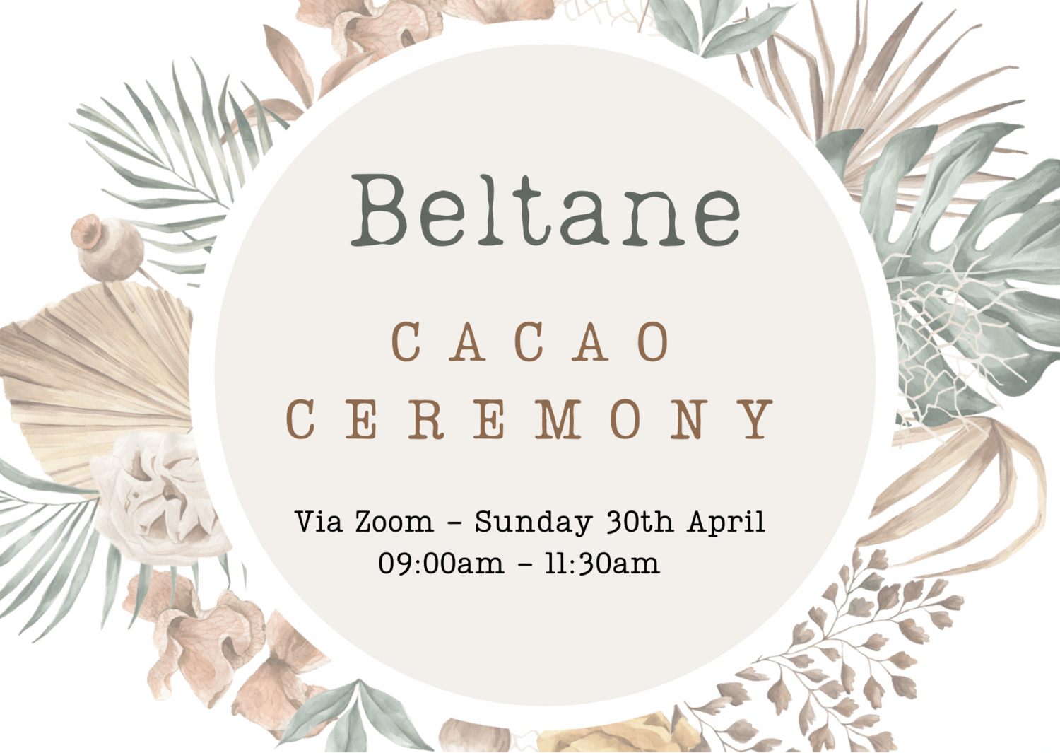 Cacao Ceremony Online Beltane 30/4/23