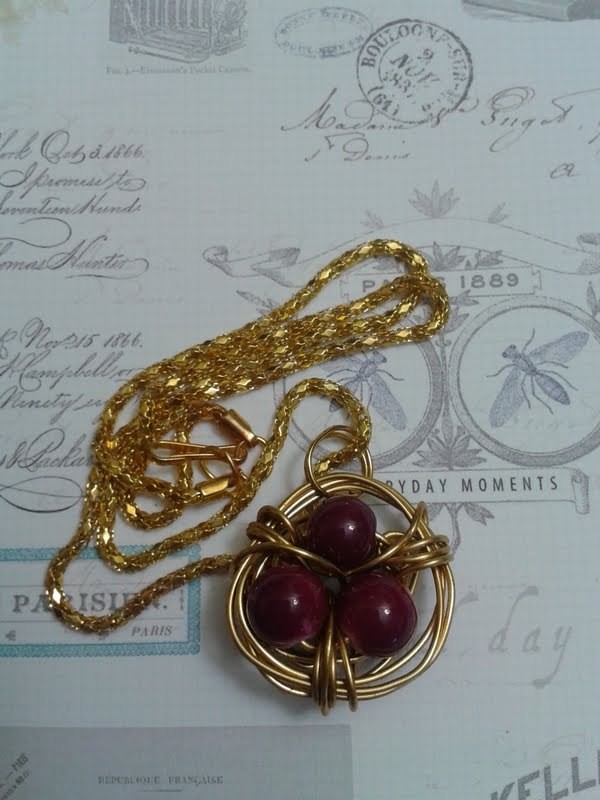 Bird Nest Pendant with chain