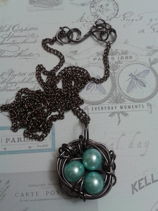 Bird Nest Pendant with chain