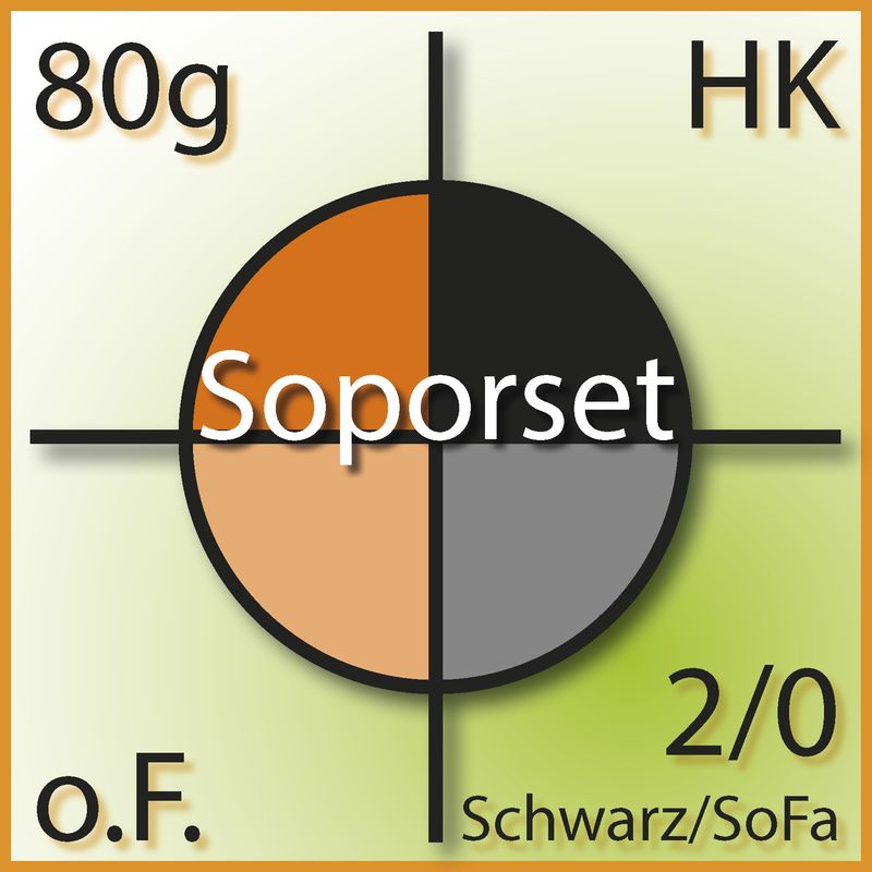 Briefumschlag (BU), Soporset, DIN lang (DL), 220 x 110 mm, 80 g m2, Haftklebung (HK), ohne Fenster (OF), 2/0-farbig schwarz / Sonderfarbe (HKS oder Pantone) bedruckt