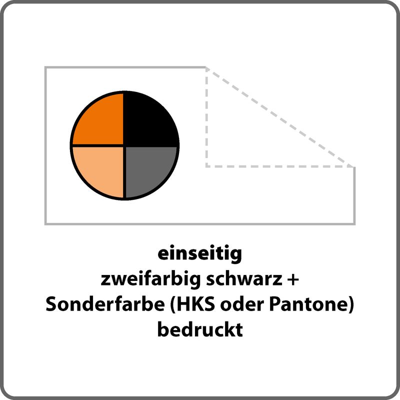 Briefumschlag (BU), Envirelope, DIN lang (DL), 220 x 110 mm, 80 g m2, Haftklebung (HK), mit Fenster (MF), 2/0-farbig schwarz / Sonderfarbe (HKS oder Pantone) bedruckt
