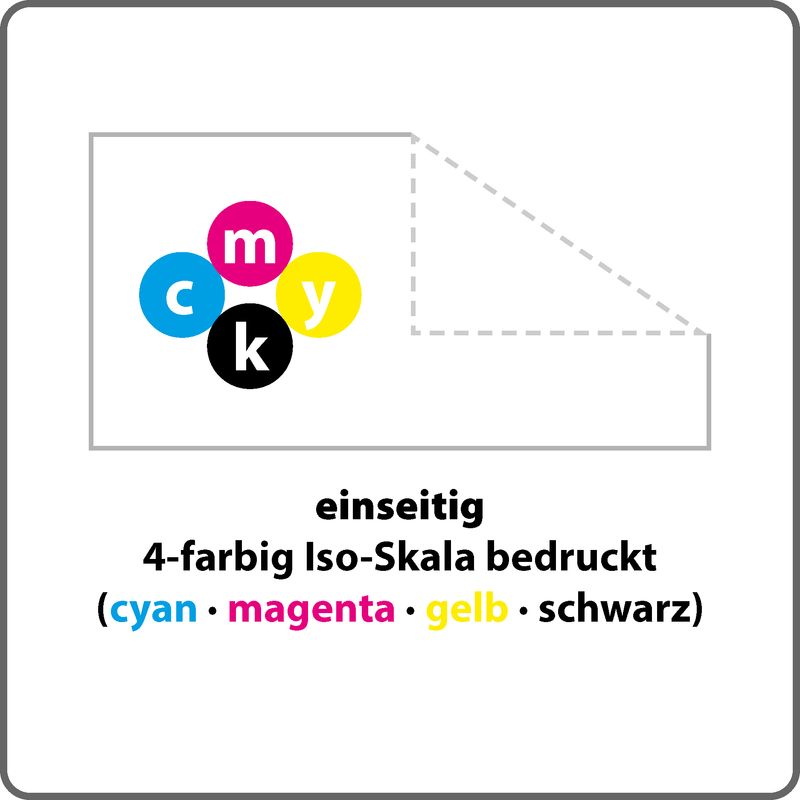 Briefumschlag (BU), C6/5, 229 x 114 mm, 80 g m2, Haftklebung (HK), ohne Fenster (OF), 4/0-farbig ISO-Skala bedruckt