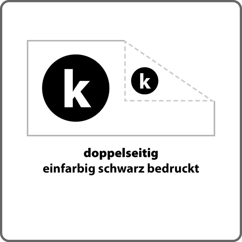 Briefumschlag (BU), Envirelope, DIN lang (DL), 220 x 110 mm, 80 g m2, Haftklebung (HK), mit Fenster (MF), 1/1-farbig schwarz bedruckt