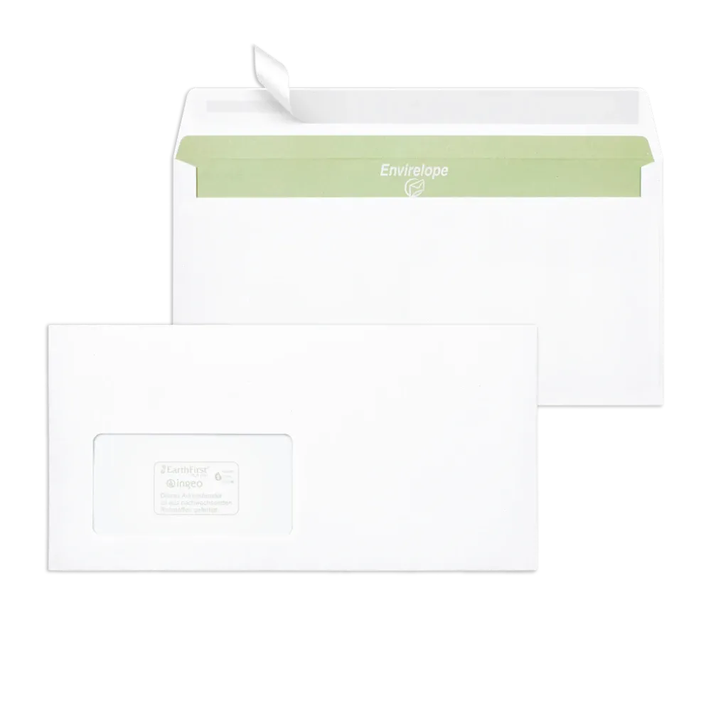Briefumschlag (BU), Envirelope, DIN lang (DL), (220 x 110 mm), 80 g m2, HK, MF