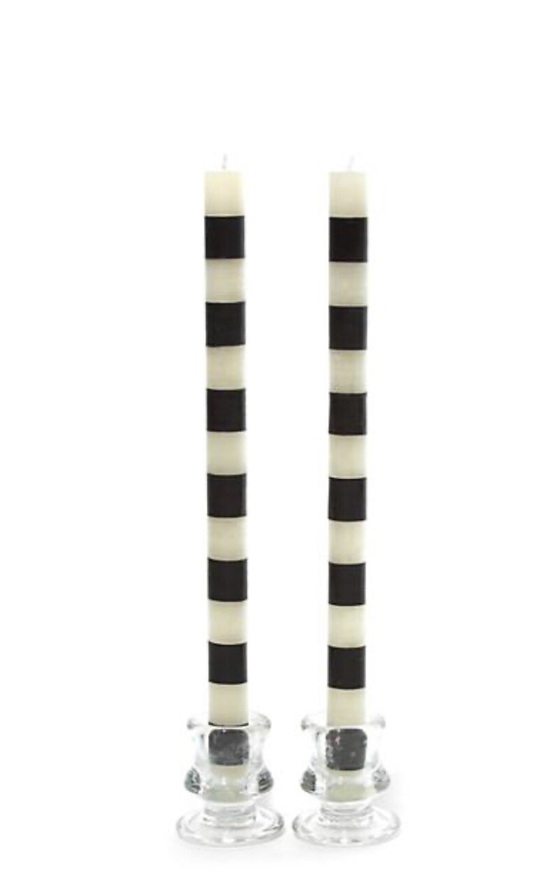 Black and white tapers-set of 2