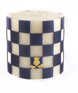 navy and white pillar