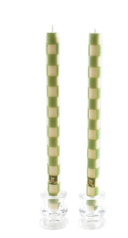 Green and white tapers