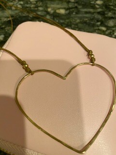 Heart necklace with rope