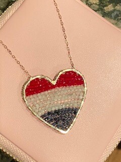 flag heart necklace