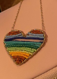 Rainbow heart necklace