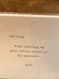 &quot;Keep lighting up your little corner of the universe&quot; matches