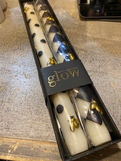 black &amp; white bee candles-2 sets of 2