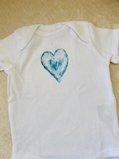 Blue heart onesie