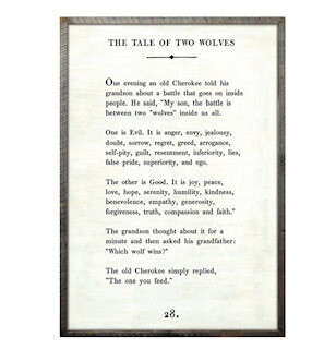 Tale of two wolves art print