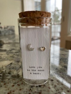 Moon &amp; Heart Earrings in a Bottle