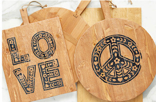 Love &amp; peace cutting boards