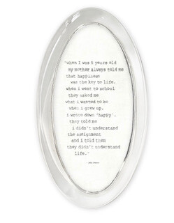 Happy quote ~ John Lennon oval paperweight
