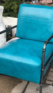 Blue leather chair-SOLD OUT
