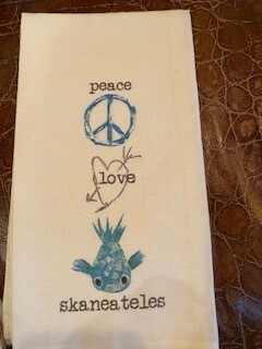Peace Love Skaneateles tea towel-out of stock
