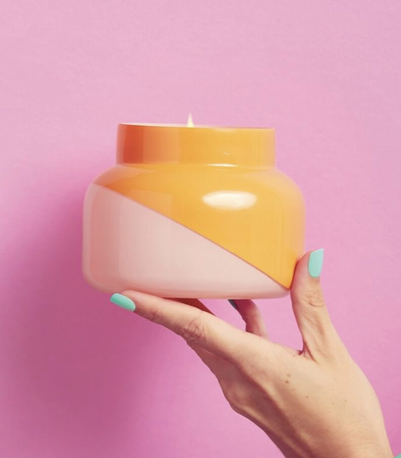 Mini orange and pink volcano candle-newly stocked