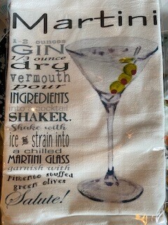 Martini recipe towel