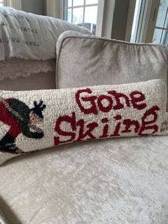 Gone skiing pillow!