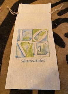 LOVE Skaneateles wine bag