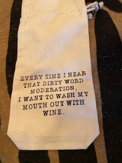 Moderation wine bag