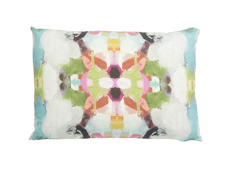 Gorgeous Garden red lumbar pillow