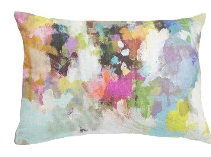 Indigo girl linen cotton lumbar pillow