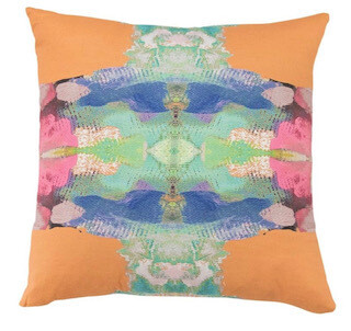 Outdoor orange square pillow