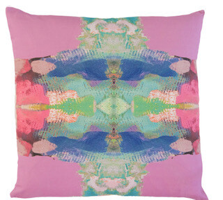 Outdoor square pink pillow
