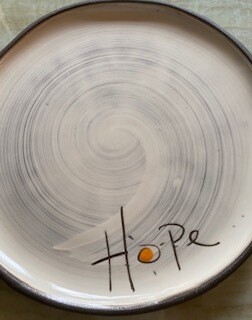 &quot;Hope&quot; ceramic small round plate