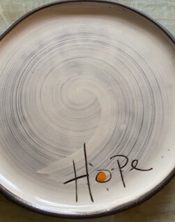 "Hope" ceramic small round plate