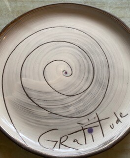 "Gratitude" ceramic small plate