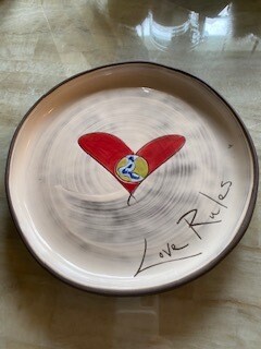 &quot;Love Rules&quot; ceramic round  small plate