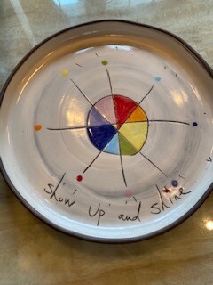 &quot;Show up and Shine&quot; ceramic dinner plate