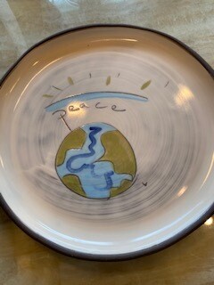 &quot;World Peace&quot; ceramic dinner plate