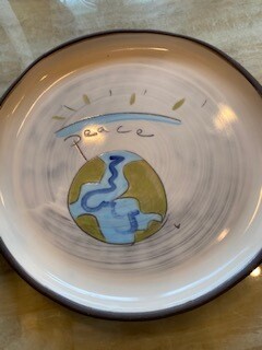 "World Peace" ceramic dinner plate
