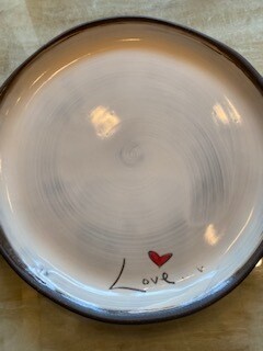 LOVE ceramic dinner plate
