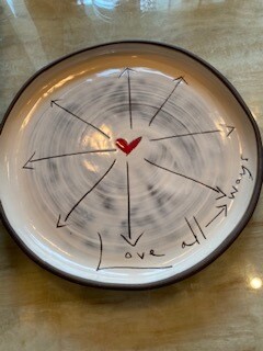 &quot;Love all ways&quot; ceramic dinner plate