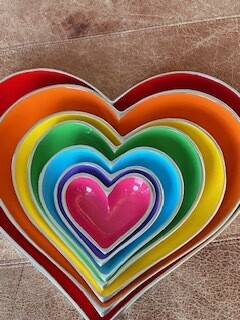 Rainbow (7) hearts set