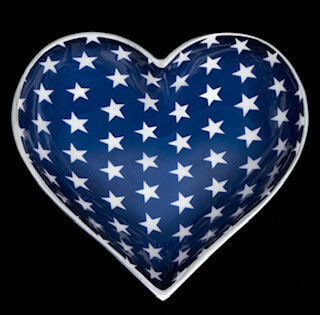Patriotic blue heart with heart spoon