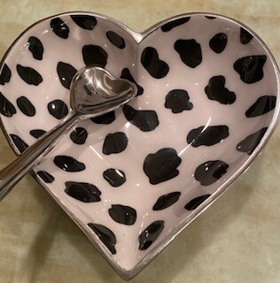 Cow heart bowl with heart spoon