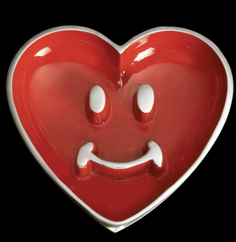 Red Heart smiley face with heart spoon